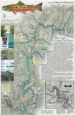 Upper North Toe River Map, Spruce Pine, NC